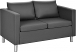 HOMASIS 2-kohaline diivan, diivan eemaldatavate seljapatjade ja istmepatjadega, polsterdatud diivan metalljalgadega, Lounge diivan elutuppa ja kontorisse, 120 x 60 x 62,5 cm, Hall