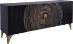 Riess Ambiente Golden Sunset K&auml;sitsi valmistatud k&uuml;ljepaneel 180 cm Black Gold Mango Wood