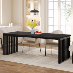 Tribesigns t&ouml;&ouml;stuslik s&ouml;&ouml;gilaud 6-8 inimesele, 180 cm pikkune ristk&uuml;likukujuline s&ouml;&ouml;gilaud, vastupidav metallraamiga k&ouml;&ouml;gilaud s&ouml;&ouml;gituppa, k&ouml;&ouml;ki, elutuppa (ilma tooliga) (must)