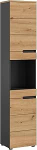 xonox.home Vannituba Canu Tall Cabinet Chest of Drawers Tall Bathroom Cabinet Narrow Cabinet in Front Artisan Nb. Body Basalt Grey Nb. Ca. 38 x 193 x 34 cm Uks on kokkupandav