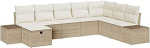 Rantry 8-teiliges Garten Sofa Set mit Kissen Beige Poly Rattan Gartenlounge Model3359430