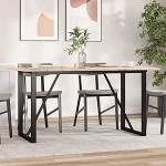 Holamys Esstisch aus massivem Kiefernholz, 160x80x75 cm, O-Gestell aus Stahl, perfekt f&uuml;r gem&uuml;tliche Mahlzeiten in Ihrem Esszimmer