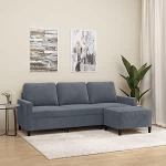 Mengtu 3-kohaline diivan koos tugitooliga, Lounge diivan, diivan, polsterdatud diivan, l&otilde;&otilde;gastav diivan, k&uuml;lalisdiivan, kahene diivan, nurgadiivan, Chaise Longue elutuppa, magamistuppa, k&uuml;lalistetuppa, tumehall, 180 cm,