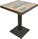 S&ouml;&ouml;gilaud ruudukujuline Bistro Baar &Otilde;htus&ouml;&ouml;k Restoran Kodu Siseruumide puidust laud + Raudjalad 60 x 60 x 75 cm Lillep&otilde;rand Vintage