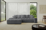 ALTDECOR ENSI-L nurgadiivan magamisfunktsiooniga ja voodikastiga, nurgadiivan, L-kujuline diivanvoodi, pikendatav elutoa diivanvoodi, diivanvoodi, ENSI-L - 276 x 165 x 76 cm, tumehall