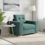 V&auml;ike diivan tumeroheline 100 x 78 x 80 cm pol&uuml;esterkangast Chaise Longue vineerist raamiga Mugav lugemistool kaasaegse disainiga elutuppa magamistuppa kontorisse