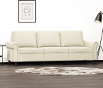 3-Sitzer-Sofa Diivan Diivan Loungesofa Polstersofa Relaxsofa G&auml;stesofa Wohnzimmersofa Relaxcouch f&uuml;r Schlafzimmer G&auml;stezimmer Creme 180 cm Samt