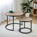 CENSI kaasaegne &uuml;mmargune kohvilaud 23,6-tolline prantsuse tammepuust ruumi s&auml;&auml;stev diivanipoolne laud elutuppa (Hall pesu)