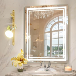 Sanitemodar LED Vannitoa peegel 50 x 70 cm, seinal&uuml;liti Vannitoa peegel, seinapeegel kolme v&auml;rvi valgusega, uduvastane, puutetundlik l&uuml;liti