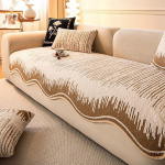 Sofabez&uuml;ge Dickes Sofa-Set In L-Form, Sofabez&uuml;ge Waschbar rutschfeste M&ouml;belschutzbez&uuml;ge Sofabez&uuml;ge Kissen Haustierfreundlich Pflegeleicht Coffee 110x240cm
