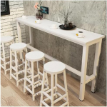 Moderner Konsolentisch mit rechteckiger Basis, Wandfl&auml;chen, Seitenflur, Eingangsbereich, wei&szlig;er Stehtisch aus Holz, Thekenh&ouml;he, Esstisch f&uuml;r die Hausbar, 140 x 40 x 100 cm, moderner schmaler