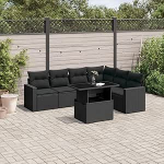 Diivanvoodi komplekt Aia diivan komplekt koos padjadega 7 t&uuml;kki must pol&uuml; rotangist diivanvoodi elutuba aia diivan komplekt kaasaegne v&auml;ljas diivanid m&ouml;&ouml;bel u1