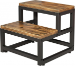 Fuyoula 2 Step Wooden Stool Stool with Non-Slip Feet Household Ladder 38 x 35 x 38 cm