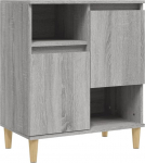 vidaXL Sideboard, 4-kohaline kapp, 2 ust, Highboard, elutoa kapp puidust jalgadega, kapp, k&uuml;lgkapp, halli Sonoma puitmaterjaliga