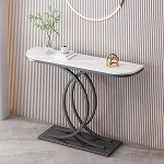 Grauer Sofatisch, 55,1-Zoll-Konsolentisch f&uuml;r den Eingangsbereich, Langer Akzenttisch f&uuml;r Wohnzimmer und Flur, stilvoller Tisch hinter der Couch zur Dekoration und Organisation (140 cm)
