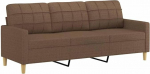 Kangmusi 3-Sitzer-Sofa Braun 180 cm Stoff,359102