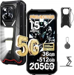 DOOGEE V MAX Play 5G projektoriga nutitelefon v&auml;ljas ilma lepinguta, 36GB + 512GB (2TB) 20500mAh (45W) vastupidav mobiiltelefon, 200MP + 32MP, 6,78-tolline FHD + 120 Hz, 1200LM matkavalgustus, IP68/Dual SIM/OTG/NFC/Stand/k&otilde;rval, IP68/Dual SIM/OTG/NFC ...