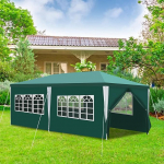 Gimisgu Garden Gazebo, Waterproof, 3 x 6 m, UV Protection, with 6 Side Walls and Windows, Stable Winterproof Party Tent, Garden Tent, Green Garden Gazebo for a Party, Festival, Exhibition Stands