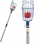 MaidMAX Fruit Picker with Telescopic Handle Made of Stainless Steel 4 Metres, Apple Picker with Joint and Foam Pad, Gripper with Basket for Fruit Apple Orange, Lightweight Stable and Space-Saving