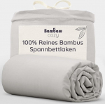 Bambaw Fitted Sheet 140 x 200 cm Bamboo, 35 cm Base Height, Cool Bed Linen, Breathable and Hypoallergenic Bed Sheet, Sustainable Summer Bed Linen, Fitted Sheet 140 x 200 cm, Bamboo, Oeko-Tex (Grey)