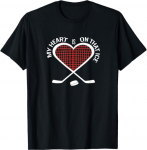 Hockey Mom My Heart Is On That Ice Mother T-Shirt, black