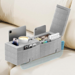 Couch Cup Holder with Drink Holder, Sofa Tray, Large Sofa Armrests Cushion with Tray and Couch Cup Holder, Organiser with 4 Side Pockets as Replacement Part for Sofas - Height 16 cm