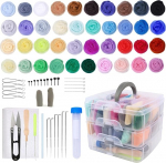 VMUTGA 40 v&auml;rvi Needle Felting Set, 72 tk Vilting Wool Needle Felting Starter Kit koos viltimise n&otilde;elad Vilt t&ouml;&ouml;riistade tarvikud ja Storage Box algajatele Vilting Wool Wet Felting Dry Felting Vilting