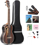 Batking Tenor Ukulele 26 Inch All Blackwood Tenor Acoustic Electric Ukelele with Truss Rod with EQ with Gig Bag, Strap, Nylon String, Electric Tuner, Pick, Shaker