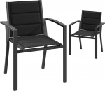 JUMMICO aia virnastavad toolid k&auml;etoega, alumiiniumist &otilde;ueaia toolid puuvillase istmega r&otilde;dule, terrassile, aeda - 2 tume halli v&auml;rvi komplekt