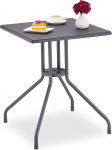 Relaxdays Garden Table Rattan Look Square H x D x W x D x D x D x H x D 75 x 61 cm Balcony Table Plastic and Metal Outdoor Table Grey