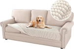 H.Versailtex Chenille-Hundebettbezug, dick, weich, Sofabez&uuml;ge f&uuml;r 3 Kissen, Couch, rutschfeste Sofa-Schonbez&uuml;ge, M&ouml;belschutz f&uuml;r Hunde, Haustiere, Katzen, 90 x 208 cm, Elfenbeinfarben
