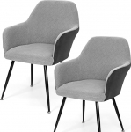 Betylifoy Stretch toolikatted, 2 toolikatte komplekt koos k&auml;etoega, elastne toolikate, Jacquard toolikate, eemaldatav, pestav kaitsekate s&ouml;&ouml;gitoa, k&ouml;&ouml;gi jaoks (2, helehall ja tumehall).