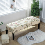 Highdi Bench Slipcover, Universal Chair Cover for Bench, Bench Cushion Covers, Dining Seat Cover, Bench Cover for Dining Room, Removable Bench Slipcover, Washable Seat Cover (Exotic Flower, Pack of 4)