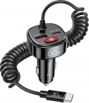 SYNCWIRE Sigaretis&uuml;&uuml;taja USB C koos autoaku kaitse sisse/v&auml;ljal&uuml;litiga, 66 W autolaadija adapter koos USB C laadimiskaabliga 12 V autopistikupesa jaoks, autolaadija iPhone 15 Pro Max, Samsung, Google jaoks.