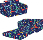 Dinosaurus kokkupandav laste diivan seljatool 2 in 1, stabiilne laste tool koos kanga kotiga, pehme kerge klapitav avatud laste tool magamistuppa, elutuppa, m&auml;ngutuppa