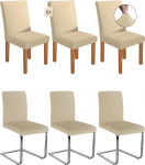 Stretch toolikatted, kiiktoolid, eemaldatavad pestavad toolikatted, toolikate s&ouml;&ouml;gitoa, hotelli, banketi, peo kaunistamiseks, pulmade jaoks (6, beež)