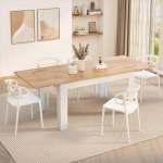 Mobili Fiver, Easy pikendatud s&ouml;&ouml;gilaud 140 (220) x 90 cm Rustic Oak ja White Made in Italy