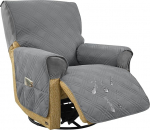 Veekindel tugitooli kaitsja l&otilde;&otilde;gastavale toolile, pehme 1 istekoha tugitooli kaitsja tugitooli padi 6 taskuga mittelibisev diivanikate pestav lapsele kass koerale tumehall 1 istekoht