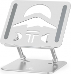Ergonoomiline alumiiniumist s&uuml;learvuti statiiv, reguleeritav ja kokkupandav, stabiilne ja libisemiskindel, t&auml;iustatud ventilatsioon - ideaalne kodukontorisse, &uuml;hildub MacBookiga (kuni 15,6 tolli) (h&otilde;bedane)