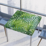 Ruudukujuline laudlina akvarelliline troopiline palmilehtede Monstera paigaldatud laudlina elastse servaga, veekindel pol&uuml;estrist lauakatte siseruumides, v&auml;ljas, terrass, 34 x 34 tolli