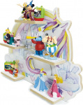 Smagnon laste riiul Tonieboxile, Unicorn Castle Design, puidust seinariiul Tonie figuuridele, Unicorn Fairy Tale Castle Motif with Rainbow (Side Shelf)