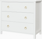 Kommode Mit 3 Schubladen, Wei&szlig;, Stauraum Schrank, Moderner Beistelltisch F&uuml;r Schlafzimmer, Wohnzimmer, Flur Und Homeoffice, 80x40x74cm