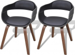 VidaXL Chaise de salle &agrave; manger 2 tk Cadre en bois Cuir synth&eacute;tique