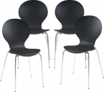 [en.casa] S&ouml;&ouml;gitoa toolid 4 toolist koosnev komplekt Etne toolid s&ouml;&ouml;gitoa k&ouml;&ouml;gitoolidele virnastatavad toolid puidust metalljalad 85 x 48 x 50 cm lamamistool must/kroomi