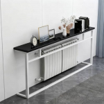 Konsoolne sissep&auml;&auml;sulaua kitsas puidust diivanilaud radiaatoririiul 80cm pikk &otilde;huke diivanilaud metallist raam elutuppa k&ouml;&ouml;ki