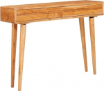 Konsolentisch Schmal Holz Flurtisch mit 2 Schubladen, Eingangstisch Sofatisch f&uuml;r Wohnzimmer Foyer Eingang, Braun 110x30x80 cm Massivholz Akazie