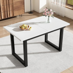 Pikendatav s&ouml;&ouml;gilaud, ristk&uuml;likukujuline s&ouml;&ouml;gilaud, musta metallraamiga k&ouml;&ouml;gilaud, s&ouml;&ouml;gilaud, t&ouml;&ouml;stuslikus stiilis laud, 140/180 x 80 x 75 cm (valge A)