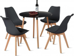 DORAFAIR 1 laud + 4 tooli Nordic Design &uuml;mmargune must laud ja 4 musta tooli