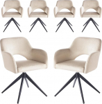 Komplekt 6 s&ouml;&ouml;gitoa tooli, p&ouml;&ouml;ratav t&ouml;&ouml;stuslik, 360&deg; p&ouml;&ouml;rlemisfunktsioon m&auml;luefektiga, automaatne l&auml;htestamine, veluurkate, metallraam, k&ouml;&ouml;gitool s&ouml;&ouml;gituppa, k&ouml;&ouml;ki, kontorisse.