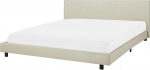 Albi Modern Upholstered Bed Linen Look Beige 180 x 200 cm Fabric Bed Frame